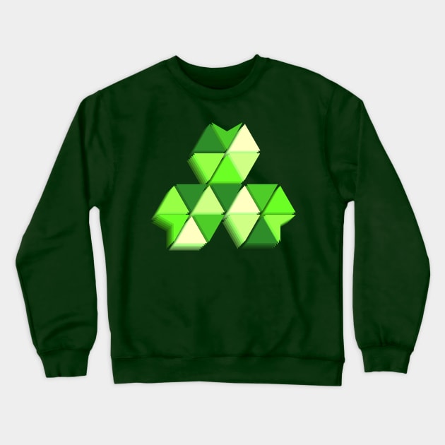 Geometric Clover 3D Crewneck Sweatshirt by Pyier